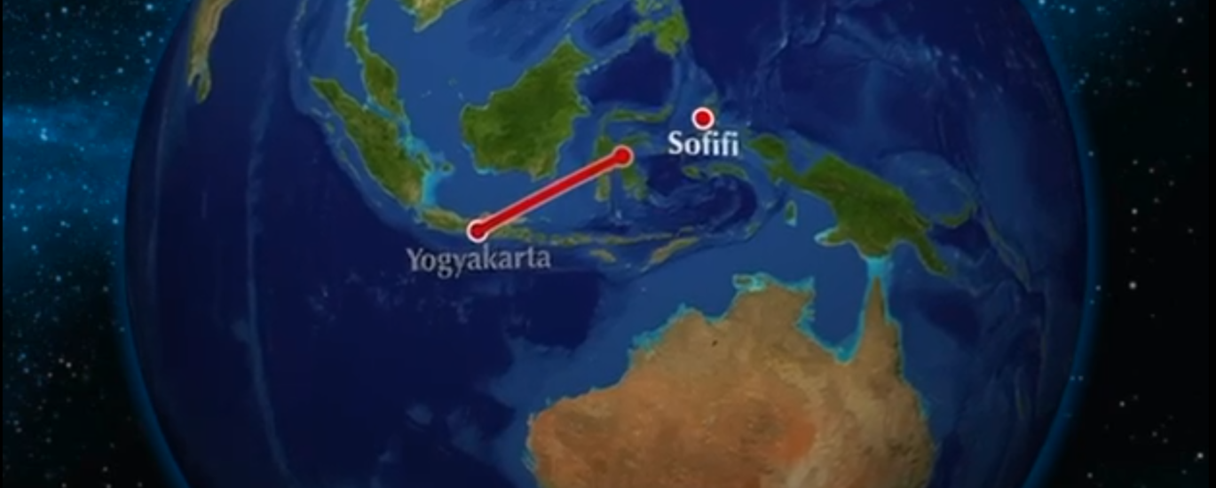 Missionários realizando atividades com crianças em ilha da Indonésia