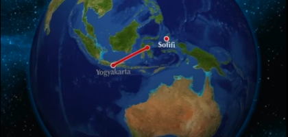 Missionários realizando atividades com crianças em ilha da Indonésia