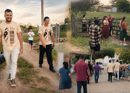 Obra missionária no povoado Cansanção Bahia com evangelismo, novos convertidos e construção de templo no Semiárido Baiano.