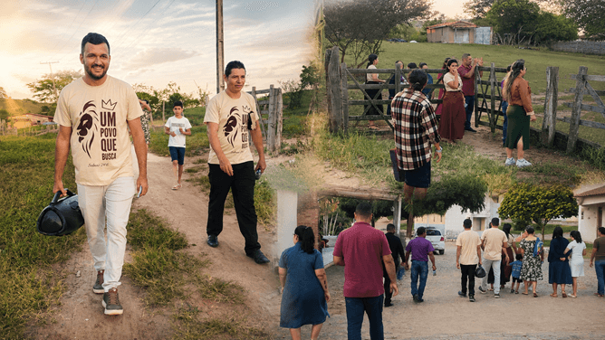 Obra missionária no povoado Cansanção Bahia com evangelismo, novos convertidos e construção de templo no Semiárido Baiano.