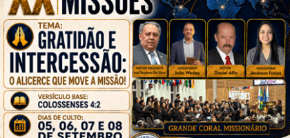 XX Congresso Geral de Missões da Assembleia de Deus São José dos Pinhais realizado de 05 a 08 de setembro de 2026